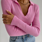 Slim Fit Polo Knit Sweater