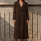 Leopard Print Trench Style Overcoat