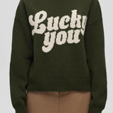 Letter Print Knit Sweater