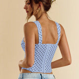 Chic Polka Dot Bustier Sleeveless Tank Top