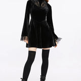 Punk Front Zippered Adjustable Wide Shoulder Straps Dress