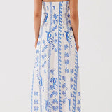 Off Shoulder A-line Maxi Floral Dress