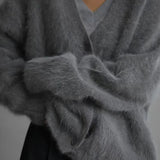 Oversized V-Neck Knit Cardigan