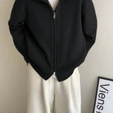 High Neck Double Zip Sweater