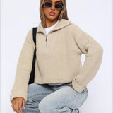 Zip Neck Knit Sweater