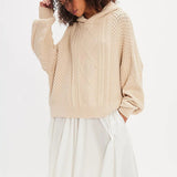Vintage Casual Hooded Knit Sweater