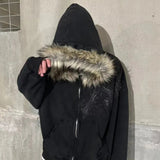 Gothic Skeleton Zip Up Hoodie