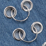 Metal Hole Hollow Out Straight Jeans