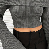 Chic Slim Fit Off Shoulder Sweater