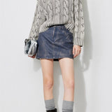 Vintage Cable Knit Off-Shoulder Sweater