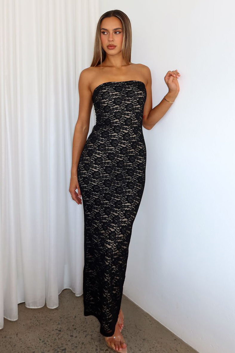 Mad Love Strapless Maxi Dress Black