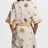Unique Vintage Fun Shirt Style Mini Dress