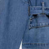 Belted Patchwork Denim Jacket