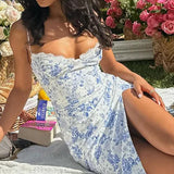 Sleeveless Split Maxi Floral Dress