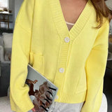 Loose Fit V Neck Cardigan Sweater