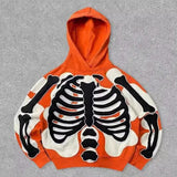 Gothic 3D Skeleton Print Hoodie