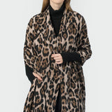 Cozy Leopard Print Faux Wool Scarf