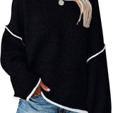 Loose Soft Chunky Knit Long Batwing Sleeve Pullover Sweater