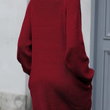 Women's Loose Turtleneck Oversize Long Pullover Sweater Dress