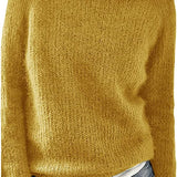 Women Loose Casual Pullover Knit Sweater Boat Neck Long Sleeve Winter Keep Warm Sweater Tops