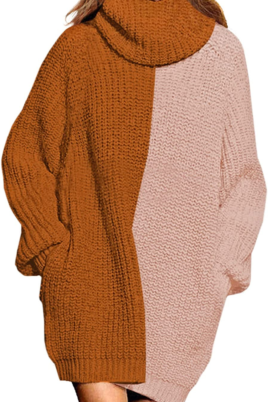 Women's Loose Turtleneck Oversize Long Pullover Sweater Dress