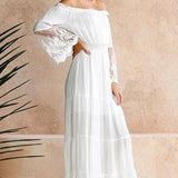 Flare Sleeve Off Shoulder Boho Dress
