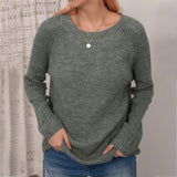 Women Loose Casual Pullover Knit Sweater Boat Neck Long Sleeve Winter Keep Warm Sweater Tops