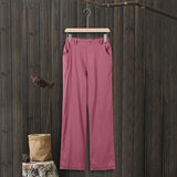Beach Linen Shorts 3/4 Sweatpants Capri Pants Elastic Waist Cropped Harem Pants