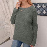 Women Loose Casual Pullover Knit Sweater Boat Neck Long Sleeve Winter Keep Warm Sweater Tops