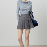Chic Off Shoulder Tie Waist Cowl Neck Long Sleeve Tee