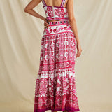 Ethnic Print Cami Top And Skirt Set