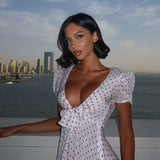 Polka Dot Bow-Detail Mini Dress