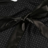 Polka Dot Satin Bow Tie Backless Halter Crop Top