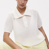 Hollow Out Polo Knit Sweater