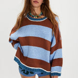 Loose Fit Striped Pullover Sweater