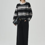 Loose Fit Round Neck Striped Sweater
