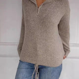 Casual Drawstring Pullover Sweater