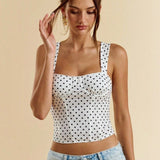 Chic Polka Dot Bustier Sleeveless Tank Top