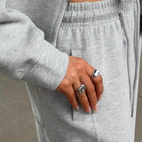 Zipper Hoodie Long Sleeve Wide Leg Pants Two Piece Set