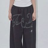 Vintage Hip Hop Graphic Baggy Straight Pants