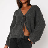 Flashback Knit Cardigan Charcoal