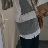 Fashionable Sleeveless Knit Sweater