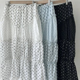 Kawaii Retro Polka Dot Ruffle Trim Mini Skirt