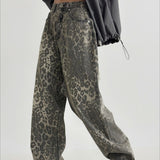 Vintage Leopard High Waist Wide Leg Pants