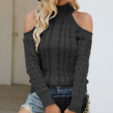 Elegant Cable Mock Neck Sweater