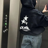 Grunge Star Print Streetwear Hoodie