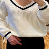 Slim Fit Color Block Knit Sweater