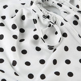 Polka Dot Contrast V Neck Sleeveless Crop Top