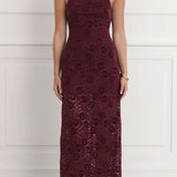 Elegant Scarf Neck Backless Lace Patchwork Bodycon Prom Dress