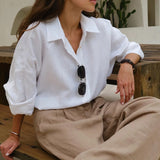 Fashion Solid Loose Casual Commuter Blouse